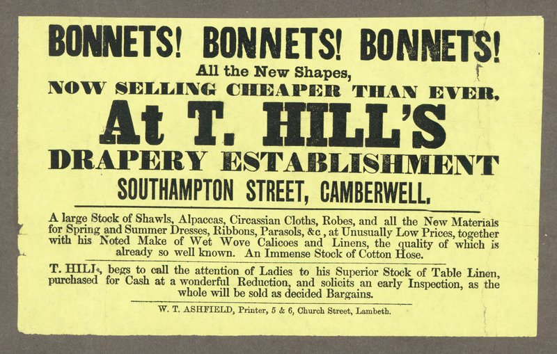 帽子！帽子！帽子！在T Hills，Southampton Street，Camberwell，London 作者 英语学校