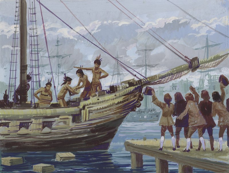 Boston Tea Party (gouache on paper) 作者 英语学校