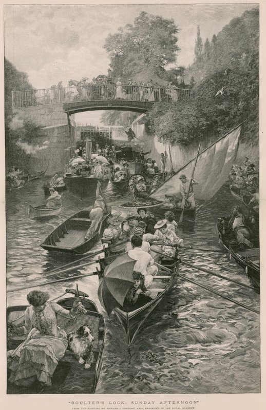Boulters Lock：周日下午，来自Edward J Gregory的一幅画 作者 英语学校