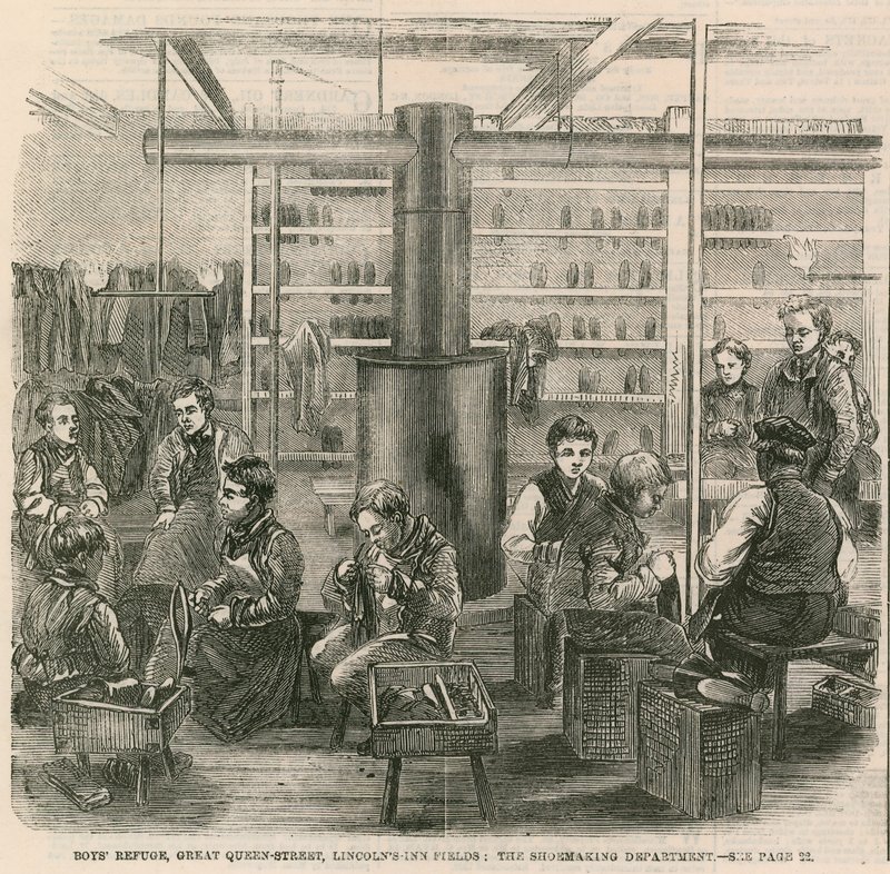 男孩避难所，Great Queen Street，Lincolns Inn Fields，伦敦 - 制鞋部门 作者 英语学校