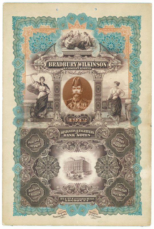 Bradbury Wilkinson＆Co，银行票据的设计者和雕刻师 作者 英语学校