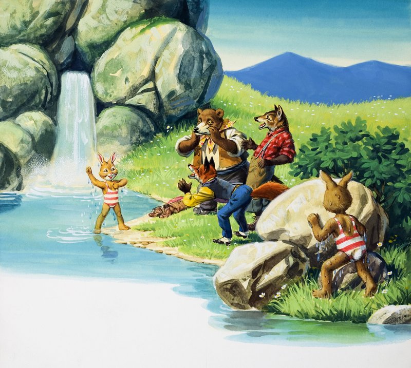 Brer Rabbit 游泳（水粉画纸） 作者 英语学校