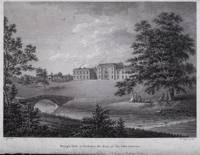 约克郡的Brough Hall，约翰-劳森爵士的座位（雕刻）。 作者 英语学校