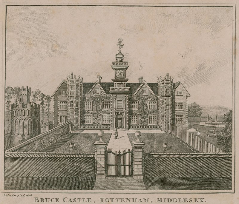布鲁斯城堡，伦敦托特纳姆; 1686年拍摄的一幅画 作者 英语学校