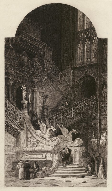 布尔戈斯大教堂，由 C O Murray 根据 David Roberts（石版画）蚀刻而成 作者 英语学校
