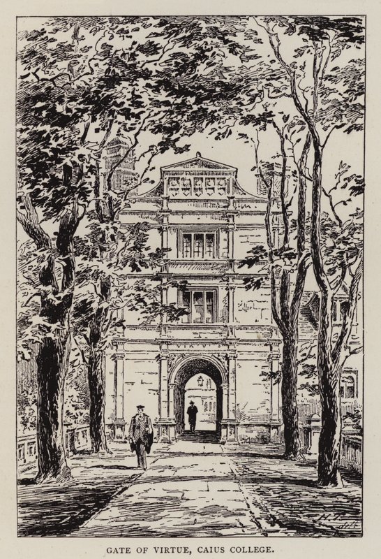 Cambridge: Gate of Virtue, Caius College (etching) 作者 英语学校