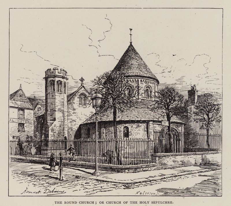 Cambridge: The Round Church; or Church of the Holy Sepulchre (etching) 作者 英语学校