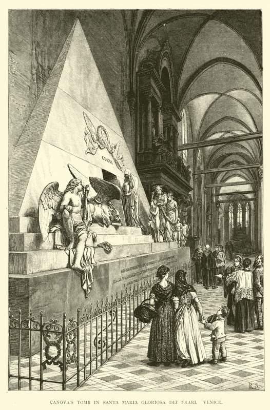 Canovas坟茔在圣玛丽亚Gloriosa dei Frari，威尼斯 作者 英语学校