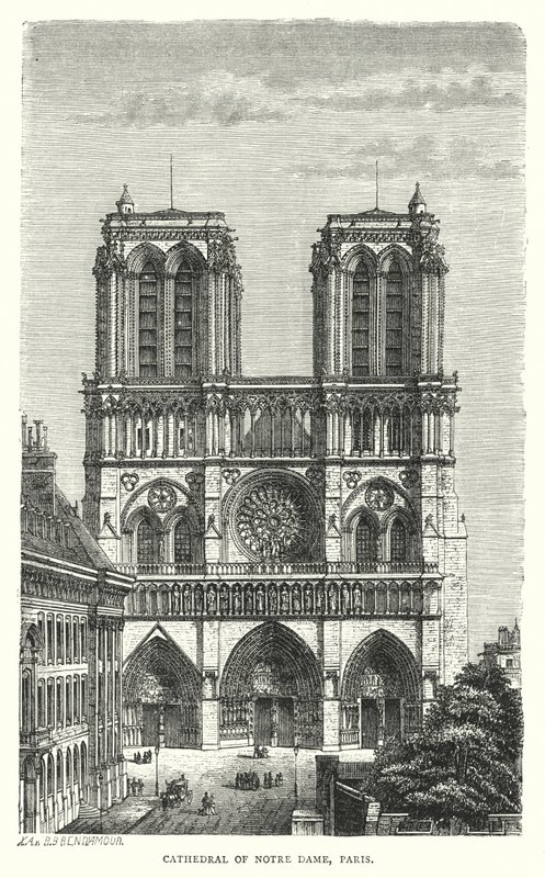 Cathedral of Notre Dame, Paris (engraving) 作者 英语学校