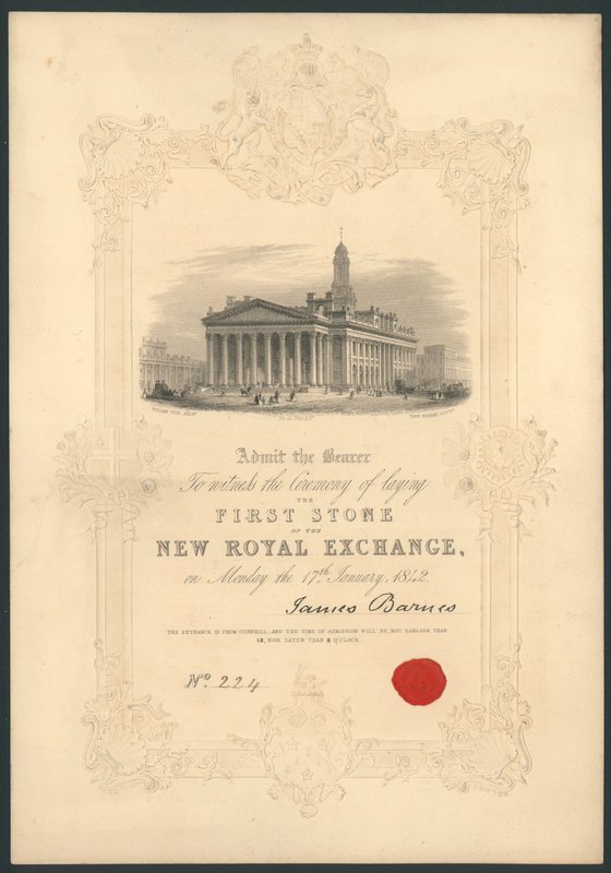 1842年1月17日，伦敦新皇家交易所的第一块石头奠基仪式 作者 英语学校