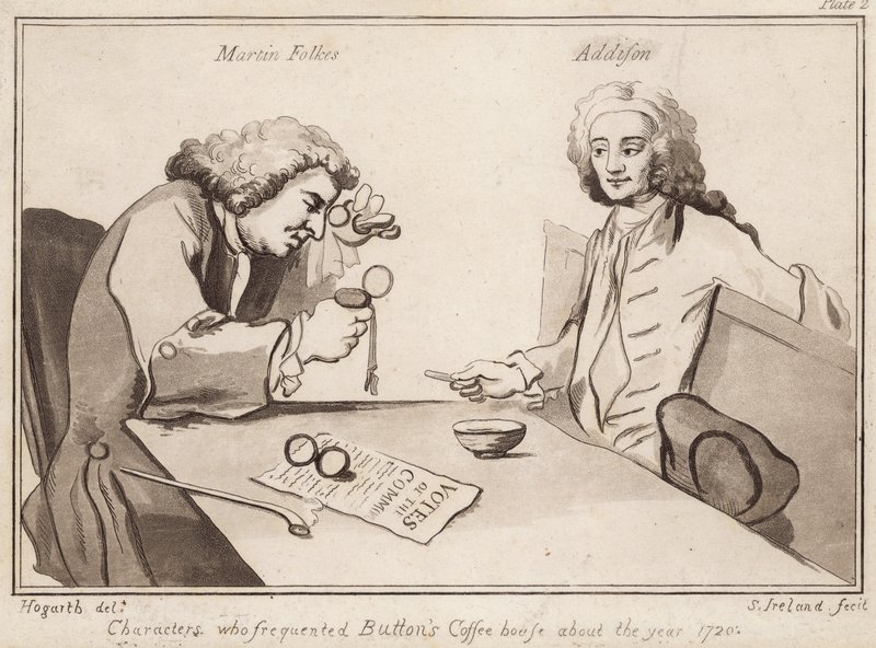 1720年代经常光顾Buttons Coffee House的人物;艾迪生马丁福克斯 作者 英语学校