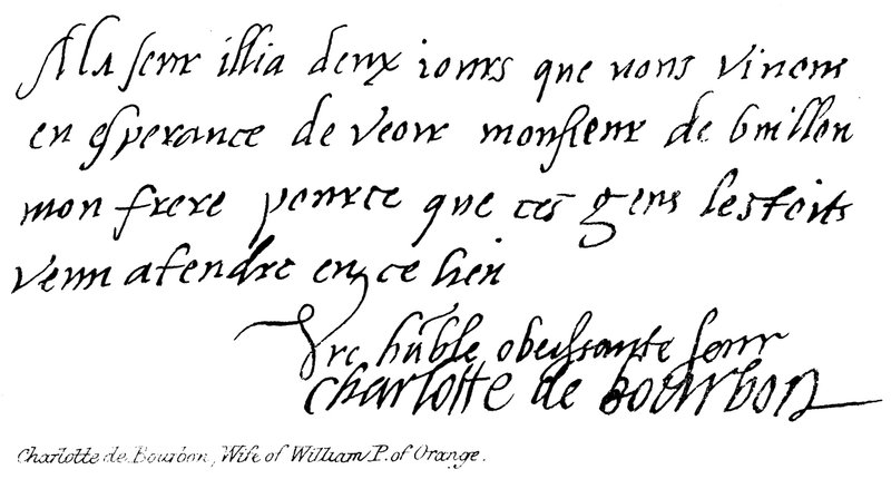 Charlotte de Bourbon，Orange的William P的妻子 作者 英语学校