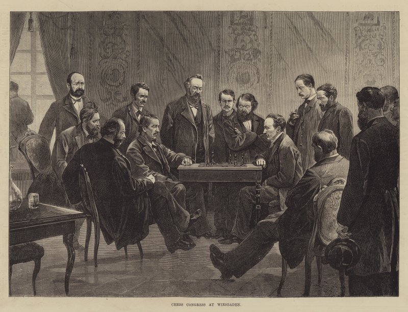 威斯巴登国际象棋大会（雕刻） 作者 英语学校