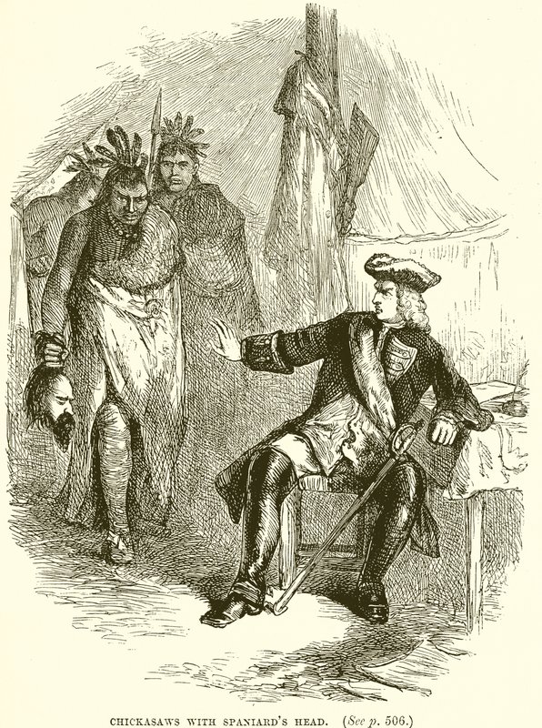 与西班牙人头的Chickasaws 作者 英语学校