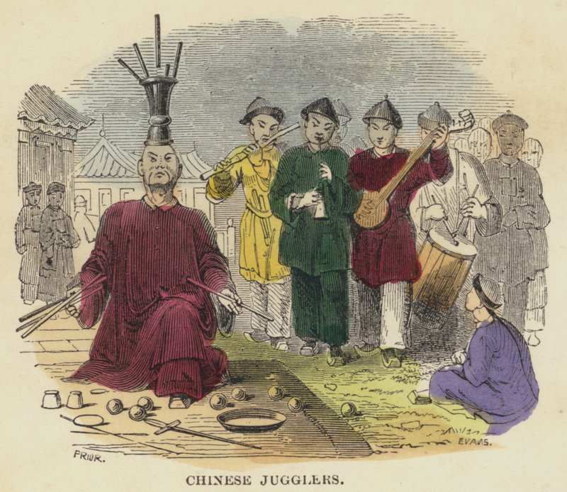 中国杂耍（彩色雕刻） 作者 英语学校