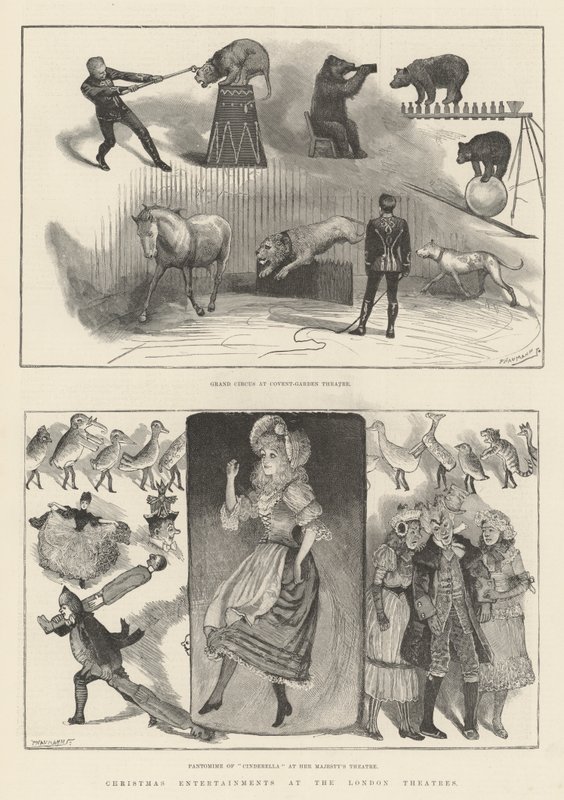 伦敦剧院的圣诞娱乐活动（版画） 作者 英语学校
