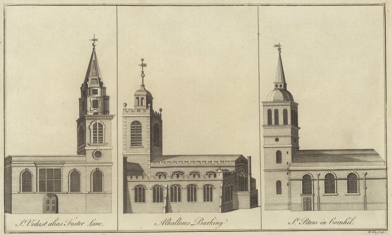 St Vedast，Foster Lane，Allhallows，Barking和St Peter教堂在Cornhill，伦敦 作者 英语学校