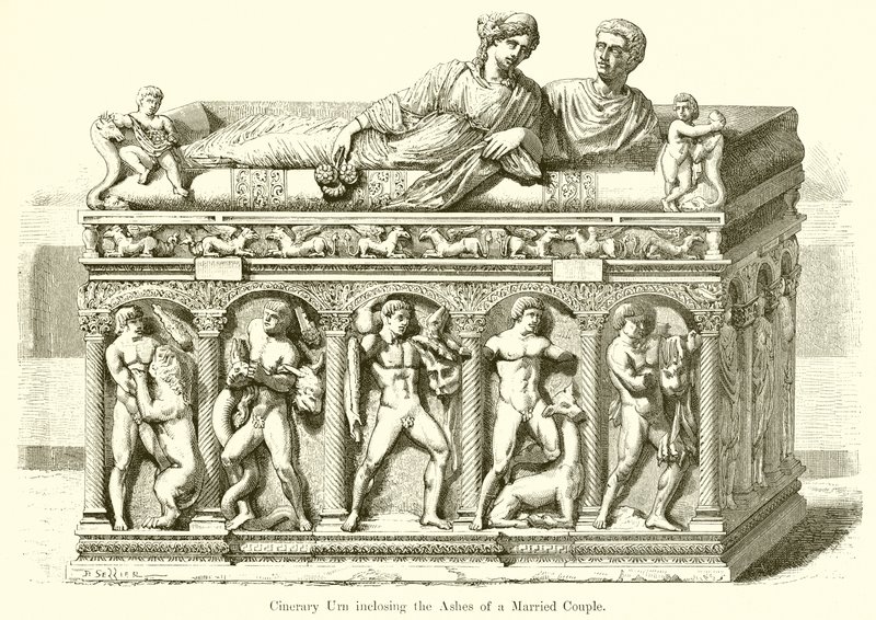 Cinerary Urn包含已婚夫妇的灰烬 作者 英语学校