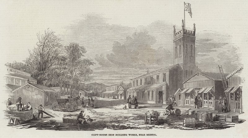 布里斯托尔附近的 Clift-House Iron Building Works（雕刻） 作者 英语学校