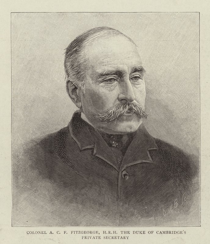 剑桥公爵私人秘书 A C F Fitzgeorge 上校 (雕刻) 作者 英语学校