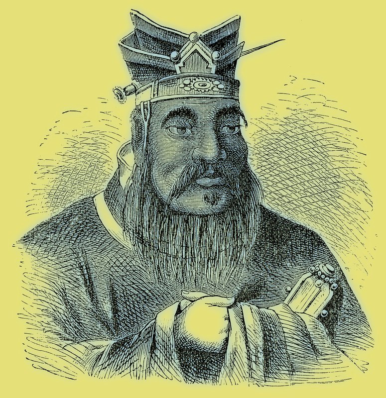 孔子，“世界图解史”中的插图，出版于1880年（数字增强图像） 作者 英语学校
