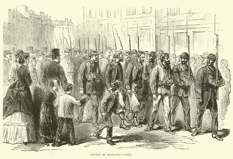 1870年10月，巴黎逃兵的车队 作者 英语学校