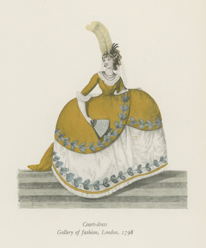 法院礼服。时尚画廊，伦敦，1798年 作者 英语学校