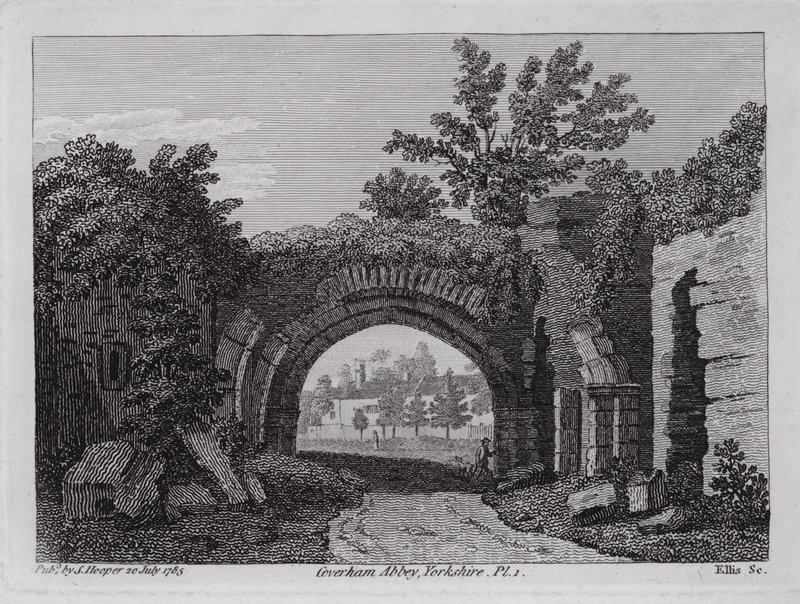 约克郡科弗汉姆修道院（雕刻）（Coverham Abbey，Yorkshire）。 作者 英语学校