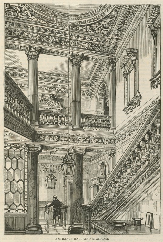 Cowfields，30 Old Burlington Street：入口大厅和楼梯 作者 英语学校