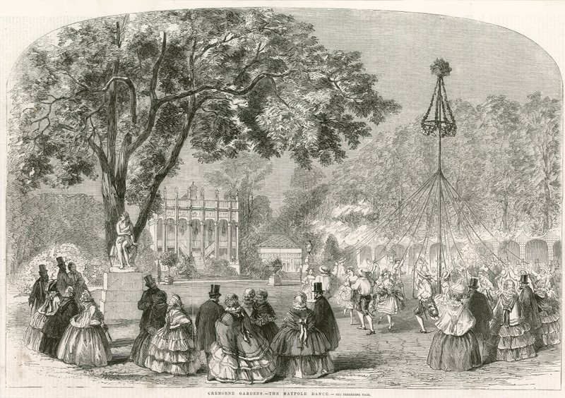 Cremorne Gardens，伦敦，五月柱舞蹈 作者 英语学校