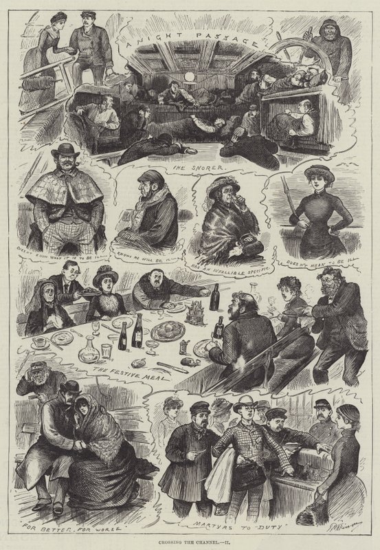 穿越英吉利海峡（雕刻）。 作者 英语学校