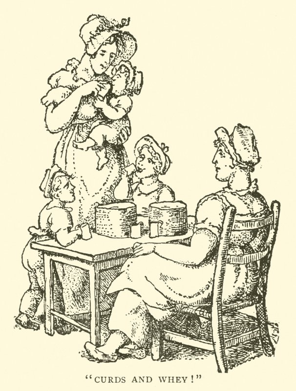 Curds and whey (woodcut) 作者 英语学校