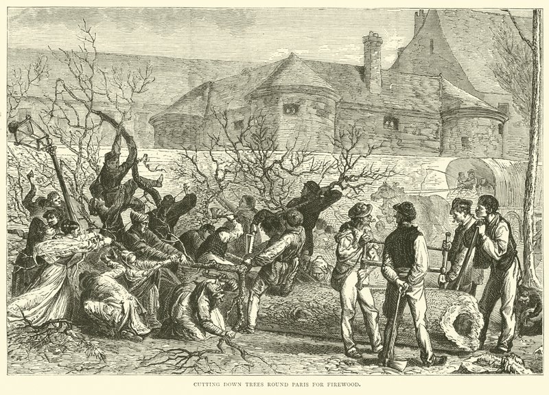 1870年10月，在巴黎砍伐树木砍柴 作者 英语学校