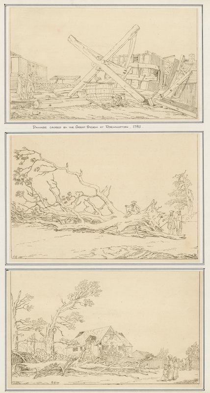 1780年罗汉普顿大风暴造成的破坏（纸上墨水） 作者 英语学校