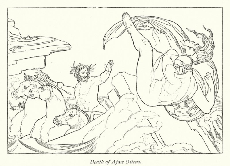Ajax Oileus 之死（石版画） 作者 英语学校