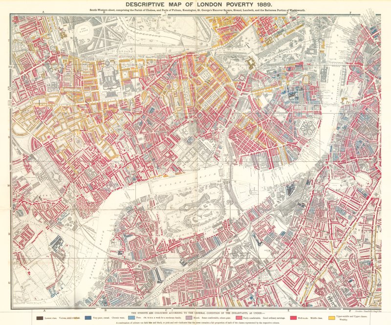 1889年伦敦贫困的描述性地图 作者 英语学校