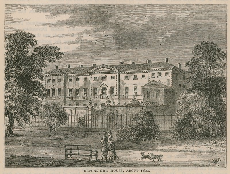 大约1800年，伦敦的Devonshire House 作者 英语学校