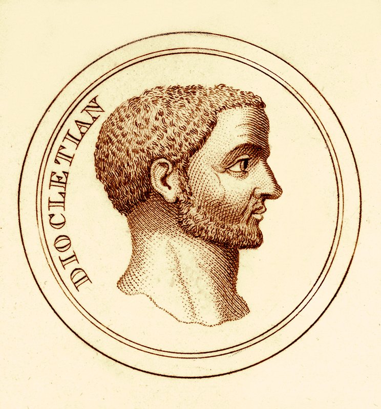Dicoletian，1825年出版的George Crabb的“世界历史辞典”中的插图（数字增强图像） 作者 英语学校