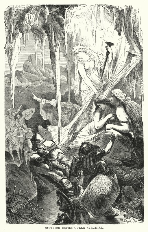 迪特里希窥视处女座女王（雕刻）。 作者 英语学校