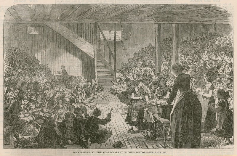 1869年圣诞节，克莱尔市场破旧学校的晚餐时间 作者 英语学校