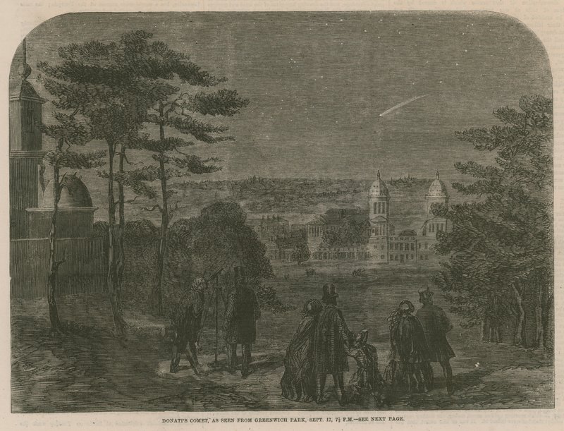 Donatis Comet，于1858年9月17日晚上7点30分从格林威治公园看到 作者 英语学校