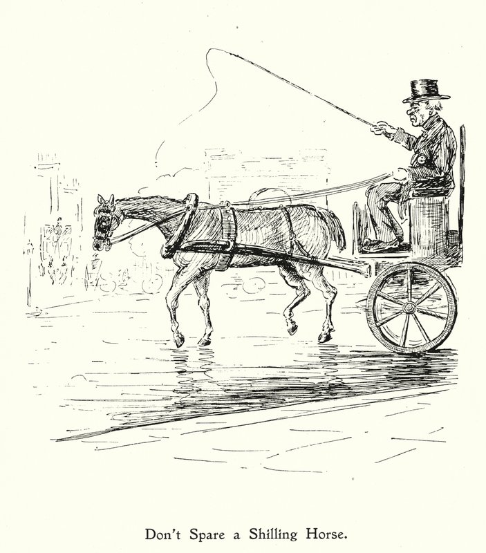 不要放过一先令的马；不要鞭策一匹愿意的马（石版画） 作者 英语学校