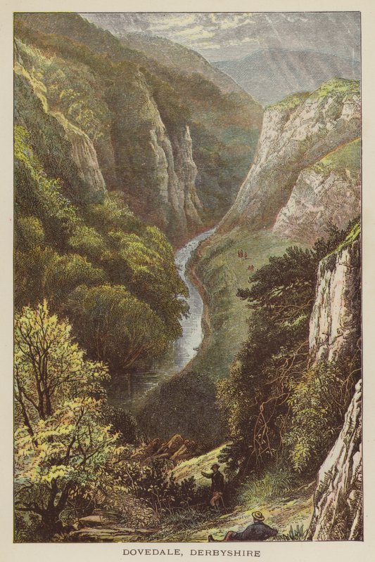 Dovedale，德比郡（彩色雕刻） 作者 英语学校