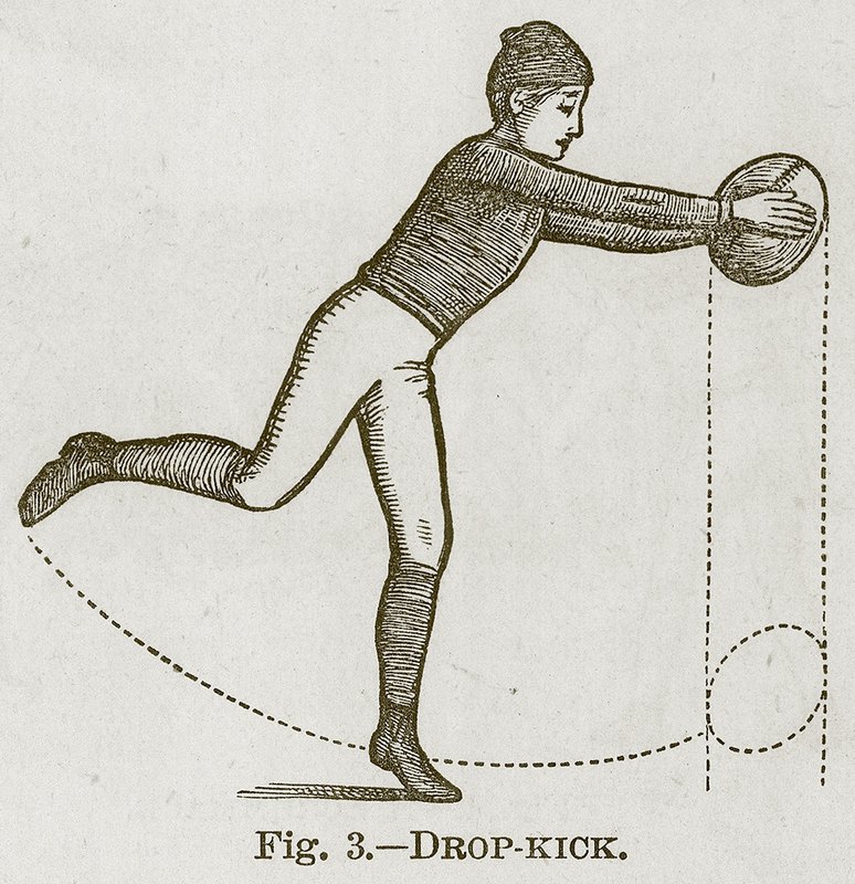 Dropsells Kick，卡塞尔斯体育和消遣书的插图，c.1890 作者 英语学校