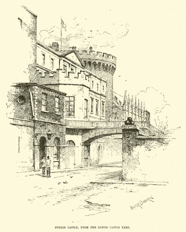都柏林城堡，来自Lower Castle Yard 作者 英语学校