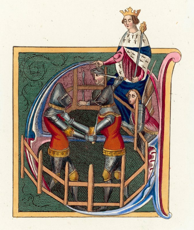 Duel before King Richard II (coloured engraving) 作者 英语学校