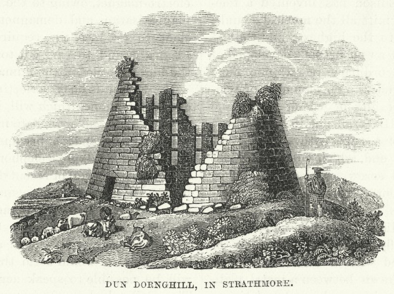 位于斯特拉斯莫尔的敦多希尔（Dun Dornghill）（雕刻）。 作者 英语学校