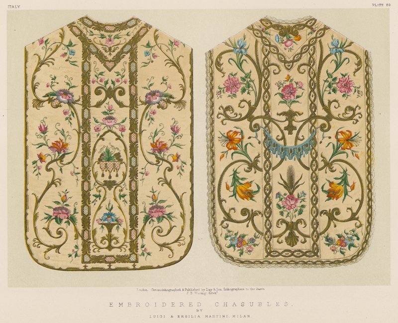 Luigi和Ersilia Martini，米兰的刺绣Chasubles 作者 英语学校