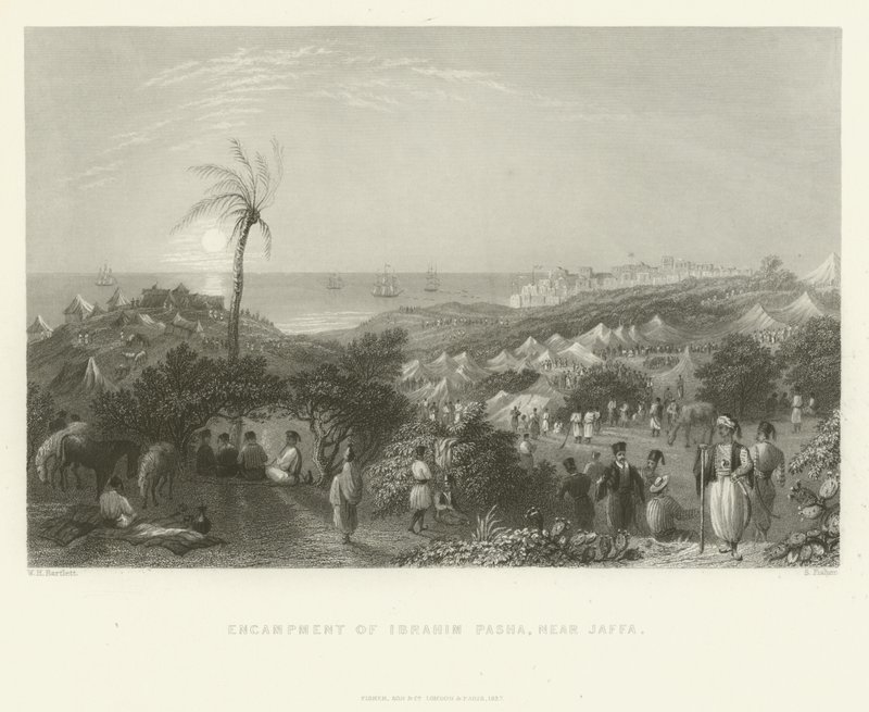 1837年雅法附近的易卜拉欣帕夏的营地 作者 英语学校
