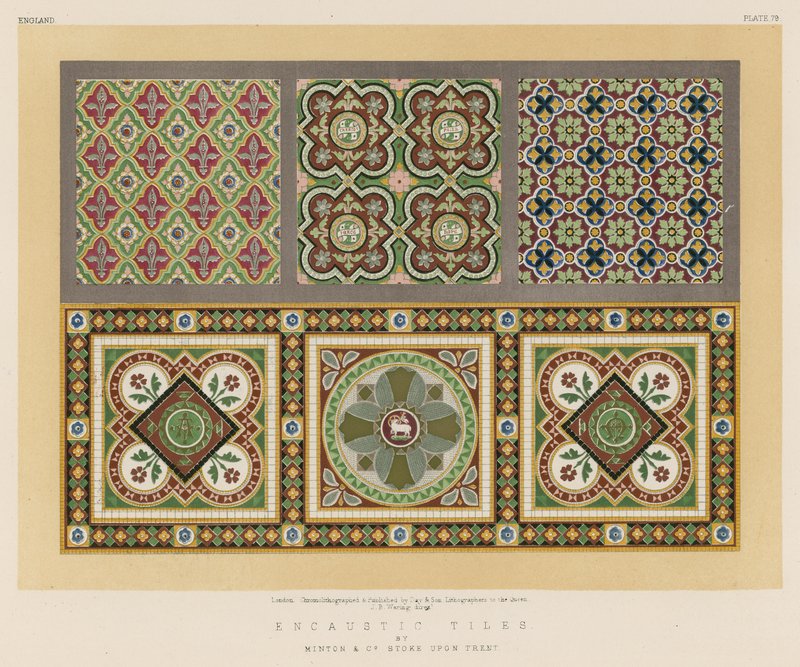 由Minton和Co Stoke在Trent的Encaustic Tiles 作者 英语学校